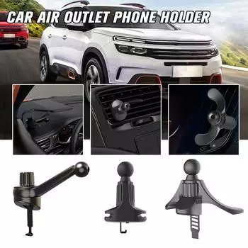 Car Phone Holder Clips 17mm Ball Head Car Air Vent Mount Stand Car Air Outlet Hook Clamp For Magnetic Mobile Phone Support V8L8