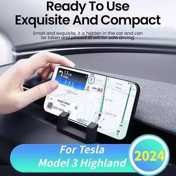 Car Phone Holder For Tesla Model 3 Highland Air Vent Clip Mobile Phone Stand Air Outlet Bracket Car Interior Accessories чёрный