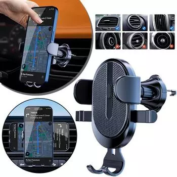 Car Phone Holder Mount With Hook Clip For Car Air Vent ABS Universal Phone Holder For Mobile IPhone Auto Interior Parts N1C1