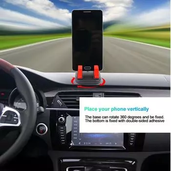 Car Phone Holder Stands 360 Degree Rotatable Support Anti Slip Mobile Mount Dashboard GPS Navigation Universal Auto Accessories чёрный