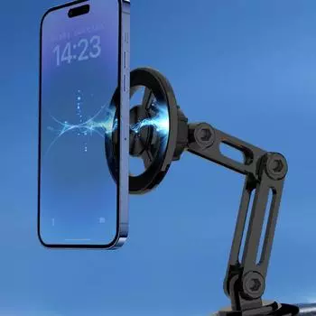 Car Phone Holder with Strong Magnetic Levitation Rotating and Telescopic Universal Car Phone Navigation Magnetic Suction Bracket чёрный