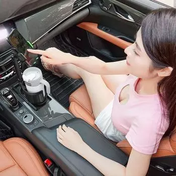 Car Phone Mount 2 Cup Holder 1 in Base Multi-functional Adjustable Long Neck серый/зелёный