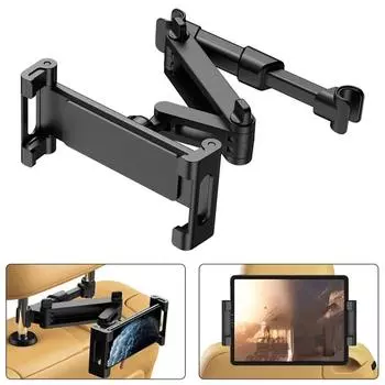 Car Rear Pillow Phone Holder Tablet Car Stand Seat Rear Headrest Mounting Brackets for iPhone Samsung iPad Mini Tablet 4-11 Inch