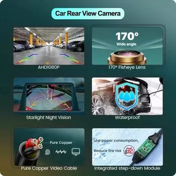 Car Rear View Camera AHD CVBS 1080P Full HD Reversing Image Camera Wide Angle Night Vision Fisheye Len Car Reversing Camera