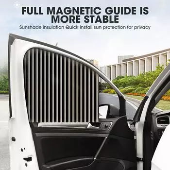 Car Rear Window Sunshades Sun Insulation Automatic Magnetic Extension Track Universal Car Sunshade Mesh Prevent Privacy Protecti