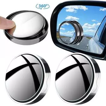 Car rearview small round mirror 360 degree Rotating Auxiliary Spot Car Mirror Convex Auto Blind Wide Mirror View Angle part W3U6
