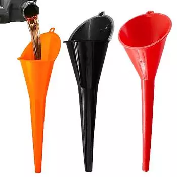 Car Refueling Longer Funnel Anti-splash Plastic Auto Long Mouth Oil Funnels Engine Funnel Motorcycle Refueling Car Accessories 1PC чёрный