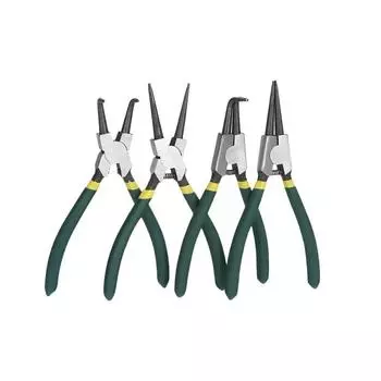 Инструменты для ремонта автомобиля 7-дюймовые плоскогубцы для стопорных колец Внутренние и внешние изогнутые плоскогубцы с пластиковой ручкой Инструмент для снятия стопорных колец