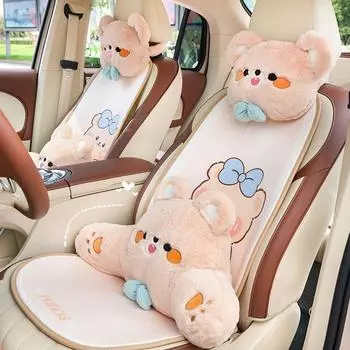 Car Rest Plush Neck Pillow Universal Lumbar Cute Neck Car Cartoon Cushion Support Rest Pillow L9q1