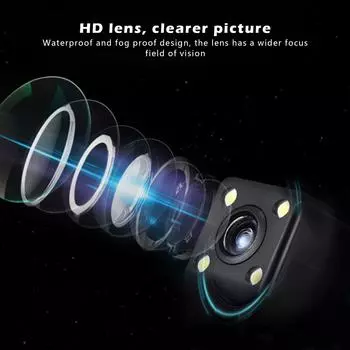 Car Reversing Camera Wide Angle HD CCD 12 LED Rear View Camera Night Vision Reversing Reversing Camera Car Modeling Waterproof чёрный