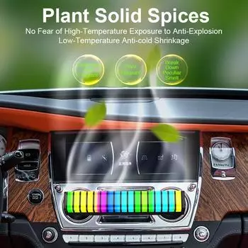 Car RGB LED Strip Light Music Sound Control Pickup Rhythm Ambient Lamp Atmosphere Light Bar Air Freshener Aromatherapy 2 In 1