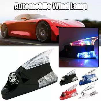 Car Roof Car Truck Wind Powered Led Light Roof Antenna Automobile Fin Lamp Warning Colorful Safe Light Shark Wind Flash Lam I7n7