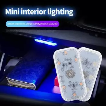 Car Roof LED Mini Atmosphere Light Touch Sensor Switch Night Reading Lamp Styling Car Wireless Roof Light Interior USB Char O2R4 розовый