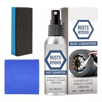 Car Rust Removal Spray 30ml Derusting Agent With Sponge And Towel Wheel Rims Cleaner Spray Rust Cleaner For Car Tyre CHINA