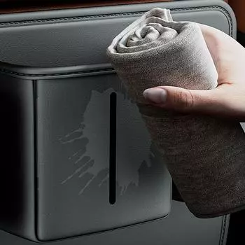 Car Seat Back Anti Kick Pad Auto Backseat Protector Short PU Leather With Cup Holder Tissue Bag Trash Can Bin Garbage чёрный