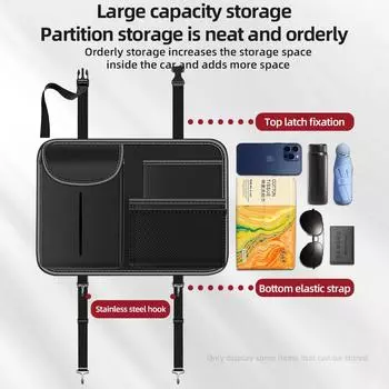 Car Seat Back Hanging Bag Multifunction High-grade Leather Car Storage Bag Auto Handbag Water Bottle Holder Car Rear Storage Bag