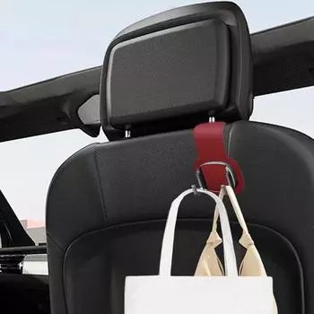 Car Seat Back Hook Car Seat Storage Hook Mobile Phone Holder Folding Double Headrest Hook For Purse Grocery Bag Handbag чёрный