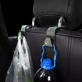 Car Seat Back Hook Rhinestones Hanger Auto Back Universal Headrest Mount Storage Holder Car Interior Accessories чёрный