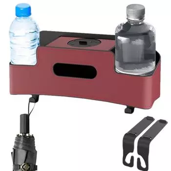 Car Seat Back Organizer Box Cup Holder Back Seat Attachment Car Organizer Multifunctional Automotive Storage Travel Tidy Pouch красный