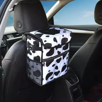 Car Seat Back Trash Can Waterproof Multifunction Auto Foldable Printed Storage Bag Leak Proof Vehicle High-capacity Trash Bin