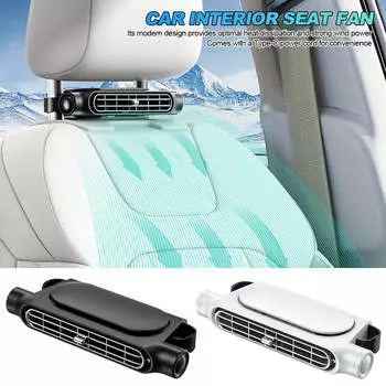 Car Seat Backseat Fan Cooling Fan Front Rear Seat Headrest Cooling Air Fan with USB Powered Adjustable Strap Car Interior Fans чёрный