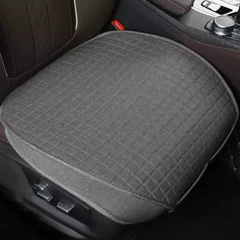 Чехол на сиденье автомобиля, полностью обтянутый льном, подушка для сиденья, льняная ткань, переднее сиденье, защита для автомобиля, автомобильные аксессуары, универсальные чёрный