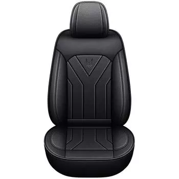 Car Seat Covers Front 1PC Breathable PU Leather Automotive Front Seat Auto Seat Cover Compatible with Most Cars 1PC чёрный