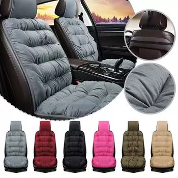 Car Seat Cushion Driver Seat Cotton Liner Soft Fleece Cover Office Seat Chair Pad Car Cover Seat Home T5Q8