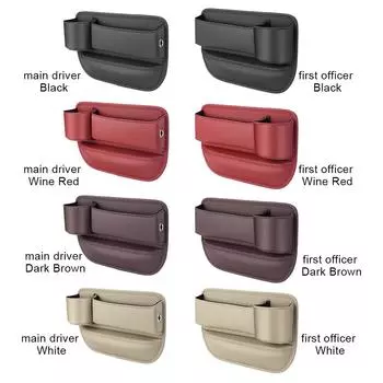 Car Seat Gap Organizer Leather Side Storage Box Car Interior Storage Pocket Wallet Keys Card Cup Phone Holder Car Interior Parts