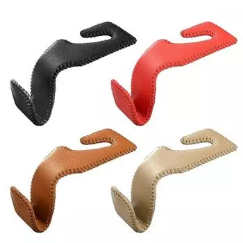 Car Seat Headrest Hanger PU Leather Auto Back Seat Hook Portable Auto Rear Seat Holder For Purse Coats Umbrellas Car Interior чёрный