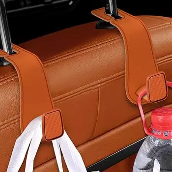Car Seat Hooks Car Headrest Hanger Backseat Hanger For Purse Grocery Bag Car Interior Accessories Car Storage Organizer бежевый