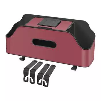 Car Seat Organizer Backseat Car Seat Storage Box 2 Cup Holders Headrest Hooks Tissue Box Multi-functional Car Caddy Organizer красный