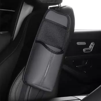 Car Seat Side Storage Bag Hanging Auto Seat Organizer Tissue Holder Universal Mesh Storage Pocket for Phone Water Bottle