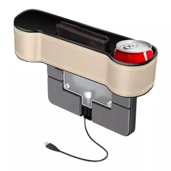 Car Seat Storage Box With Cup Holder Automotive Console Organizer Automotive Faux Leather Seat Organizer Car Interior Console шампанского