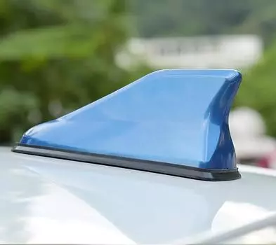 Car Shark Fin Antenna Cover Universal Carbon Fiber Look Radio Signal Aerials Roof Exterior Accessories Decoration for SUV Truck синий