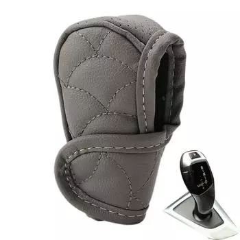 Car Shift Knob Cover Anti Slip PU Leather Dustproof Cover For Shifter Knob Decorative Car Interior Accessories Multifunctional чёрный