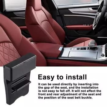 Car Side Seat Organizer Front Seat Storage Box Car Crevice Organizer Armrest Storage Box Filler Pocket Multifunctional Car чёрный