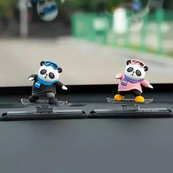 Car Skateboard Bear Decoration Cartoon Bear Skateboard Doll Car Decoration Funny Skater Bear Car Dashboard Decorations For чёрный