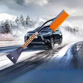 Car Snow Glass Remover Retractable with Ice Scraper Auto Snow Shovel Winter Ice Removing Brush Car Cleaner Tool Accessories чёрный