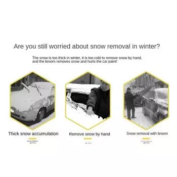Car Snow Scraper Sweeping Shovel for Winter with EVA Foam Handle Removable 2 IN 1 Ice Scraper Remover Auto Cleaning Tools