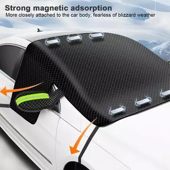 Автомобильный снежный щиток Зимний автомобильный лобовой солнцезащитный козырек Магнитный утолщенный оксфордский щиток для снега Переднее лобовое стекло Щит для снега
