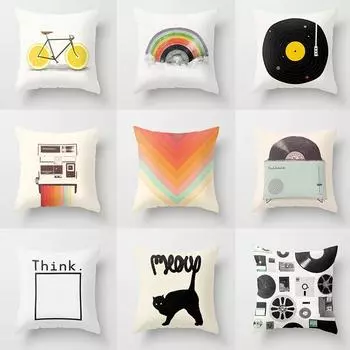 Автомобильный диван, чехол в стиле ретро, камера, проигрыватель пластинок, наволочка с принтом, роскошный домашний декор, наволочка 40x40cm