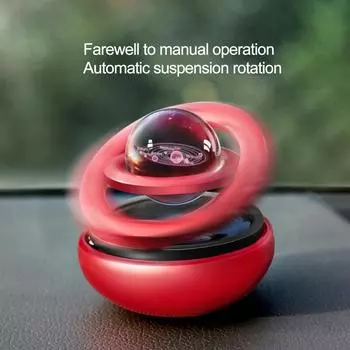 Car Solar Ornaments Rotating Car Double-ring Suspended Crystal Ball Aromatherapy Perfume Ornaments Creative Ornaments чёрный