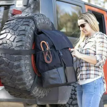 Car Spare Tire Garbage Bag Tool Storage Bag Spare Tire Hanging Bag Desert Off-road Spare Tire Storage Bag for Trucks and SUVs чёрный