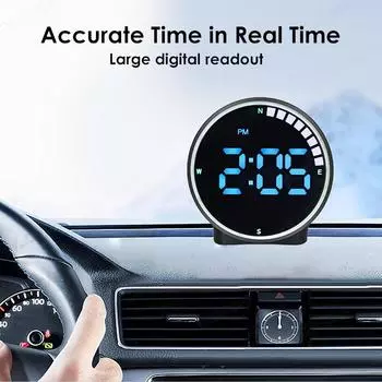 Car Speedometer Head Up Display GPS Compass Position Speed Meter HUD Digital Screen Time Display For Vehicles Truck USB Power