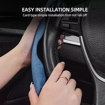 Car Steering Wheel Cover for 38cm D Type/O Type Steering Wheel Ultra-thin Fur Non-slip Breathable Anti-skid Accessories чёрный
