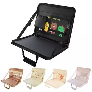 Car Steering Wheel Tray Multifunctional Car Steering Wheel Storage Bag Cute Cartoon Car Seat Back Hanging Bag for Eat Work Drink