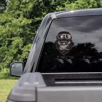 Car Stickers Orangutan Cracked Bumper Sticker Orangutan Decal Sticker Monkey Head Window Car Sticker Roaring Monkey Car Stickers