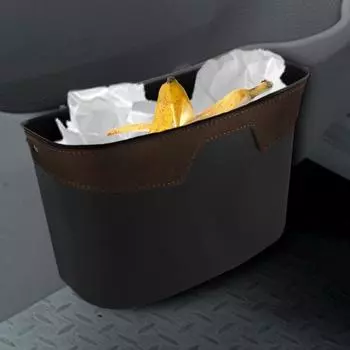 Car Storage Bucket Trash Container Leakproof Car Trash Bin Auto Hanging Storage Box Trash Can Vehicle Supplies коричневый