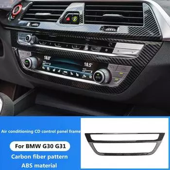 Car styling air conditioning CD control panel cover sticker interior for BMW 5 Series G30 G31 carbon fiber pattern 1pcsdpB